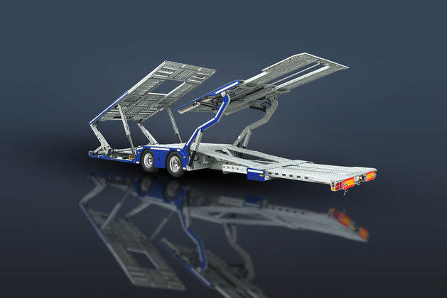 HeavyLiner FS19-B2 Heckansicht, Bühne ausgefahren