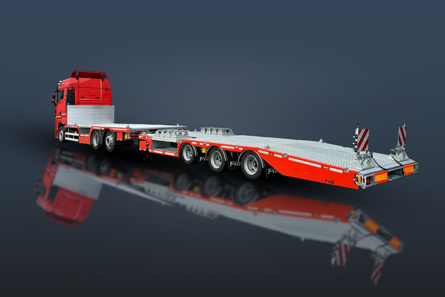 AgrarLiner Pro Heckansicht, Bühne eingefahren